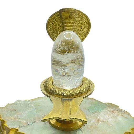 Original Sphatik Lingam 200 Gms With Brass Stand