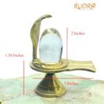 Original Sphatik Lingam 54 Gm With Brass Stand - 2 Inches