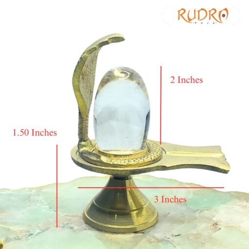 Original Sphatik Lingam 54 Gm With Brass Stand - 2 Inches