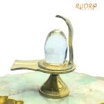 Original Sphatik Lingam 54 Gm With Brass Stand - 2 Inches