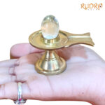 Original Sphatik Lingam With Brass Stand - 1 Inches - (10 Gram)