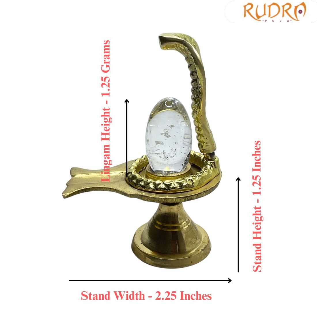 Original Sphatik Lingam With Brass Stand - 17 gram
