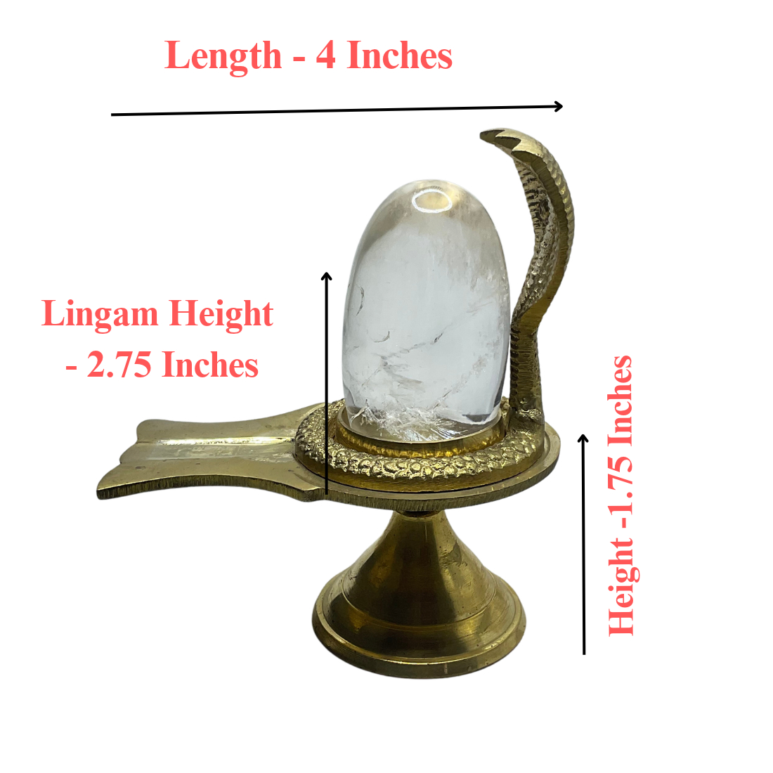 Pure Sphatik Lingam 150 Grams With Brass Stand