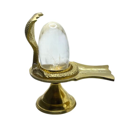Pure Sphatik Lingam 150 Grams With Brass Stand