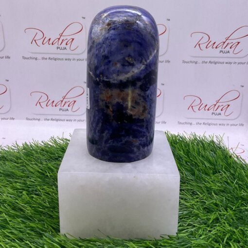 Sodalite Lingam With Quartz Stand 8.5 Inches 2857 Grams