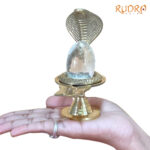 Sphatik Lingam 96 Gm With Brass Stand (2.25 inches)