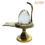 Sphatik Lingam 96 Gm With Brass Stand (2.25 inches)