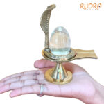 Sphatik Lingam 96 Gm With Brass Stand (2.25 inches)
