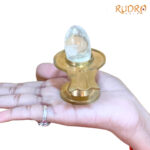 Sphatik Lingam With Brass Stand - 1.75 Inches - (43 Gram )