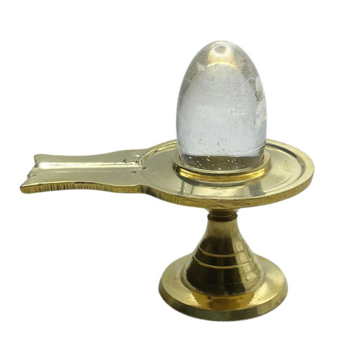 Sphatik Lingam With Brass Stand - 1.75 Inches - (43 Gram )