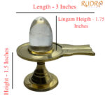 Sphatik Lingam With Brass Stand - 1.75 Inches - (43 Gram )
