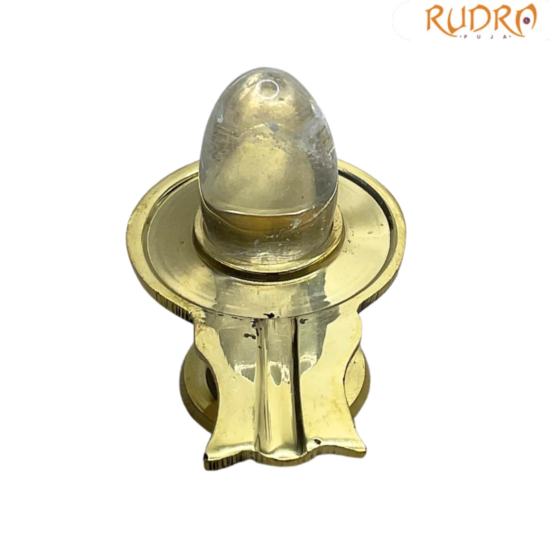 Sphatik Lingam With Brass Stand - 1.75 Inches - (43 Gram )