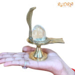 Sphatik Lingam with Brass Stand (1.75 inch)- 83 gms