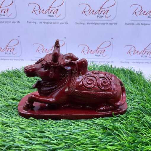 Nandi In Red Jasper Stone