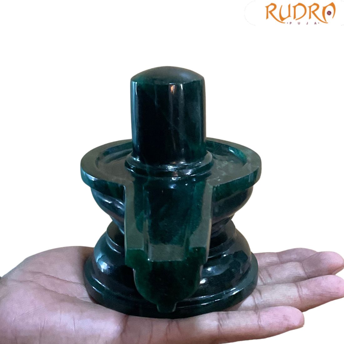 Chandramouleshwar Green Margatha Shivling - 4.75 Inches - ( 1276 Grams )