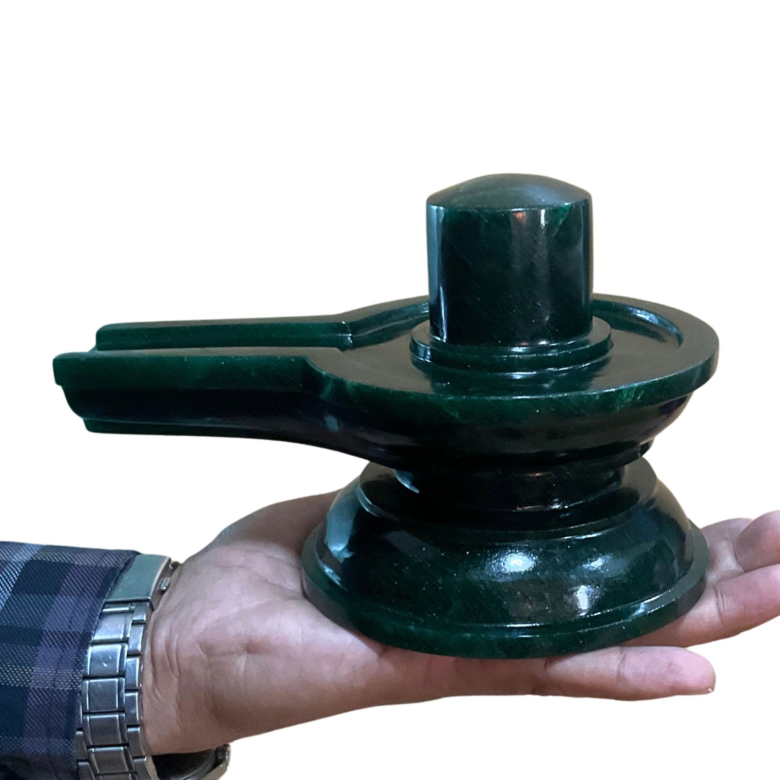 Chandramouleshwar Green Margatha Shivling - 5 Inches - ( 1980 Grams )