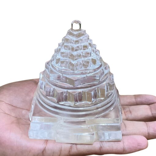 Crystal Sphatik Shree Yantra - 3.75 Inches - ( 730 Grams )