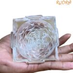 Crystal Sphatik Shree Yantra - 3.75 Inches - ( 730 Grams )