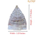 Crystal Sphatik Shree Yantra - 3.75 Inches - ( 730 Grams )