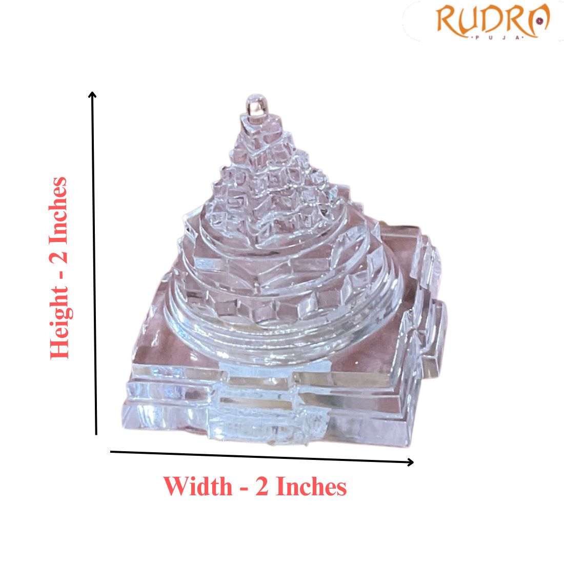 Natural Sphatik Shree Yantra - 2 Inches - (110 Grams)