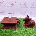 Red Jasper Shivling With Red Jasper Nadiji 1284 Grams