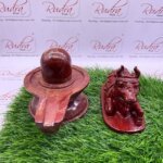 Shivling with Nandiji in Red Jasper Stone