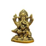 Ganesh And Rat Idol In Brass