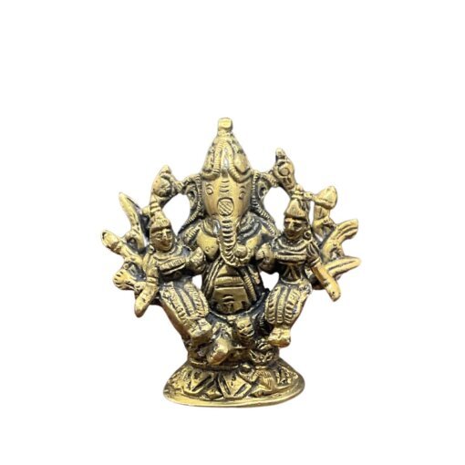 Riddhi Siddhi Ganesha Idol In Brass