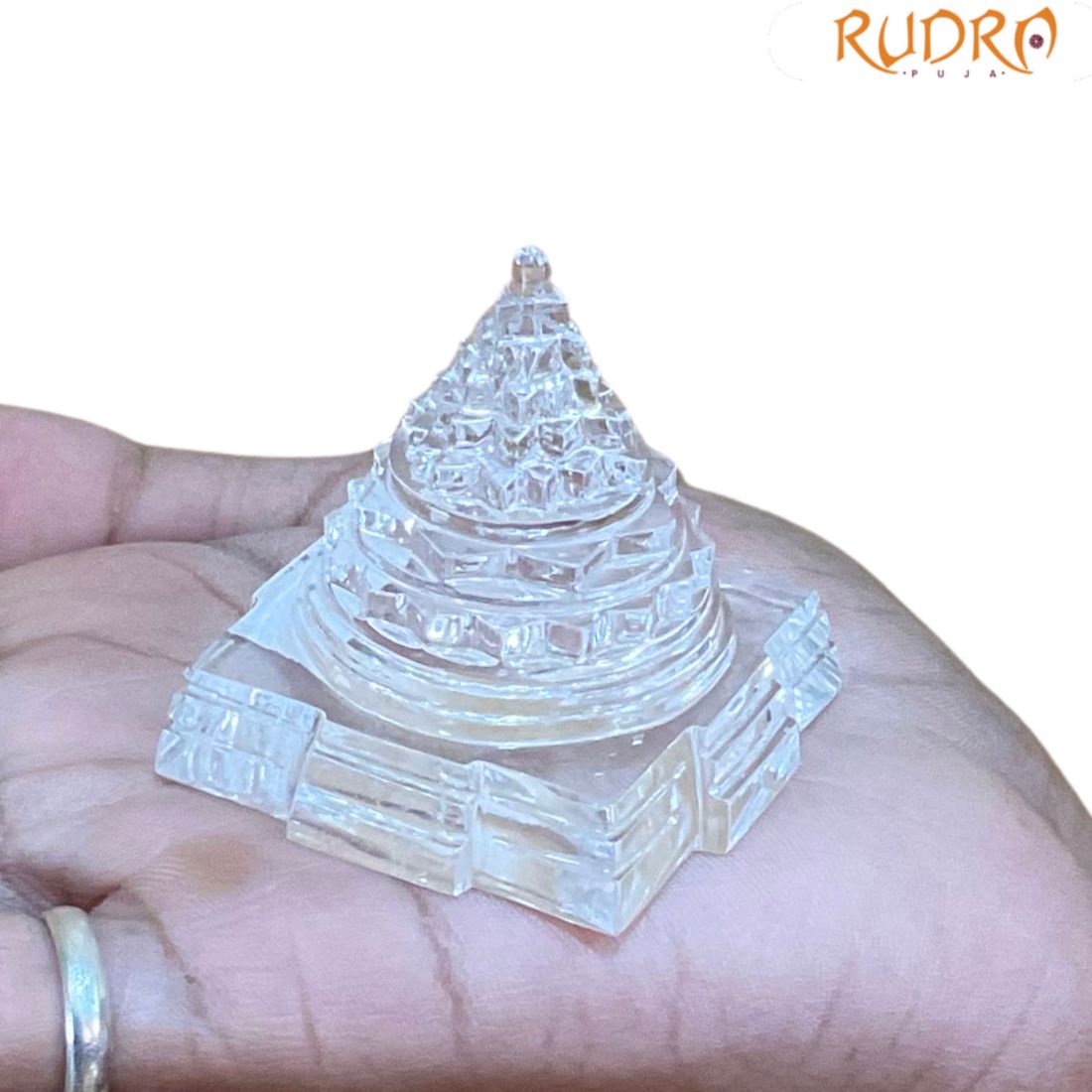 Sphatik Shree Yantra - 2 Inches - (90 Grams)
