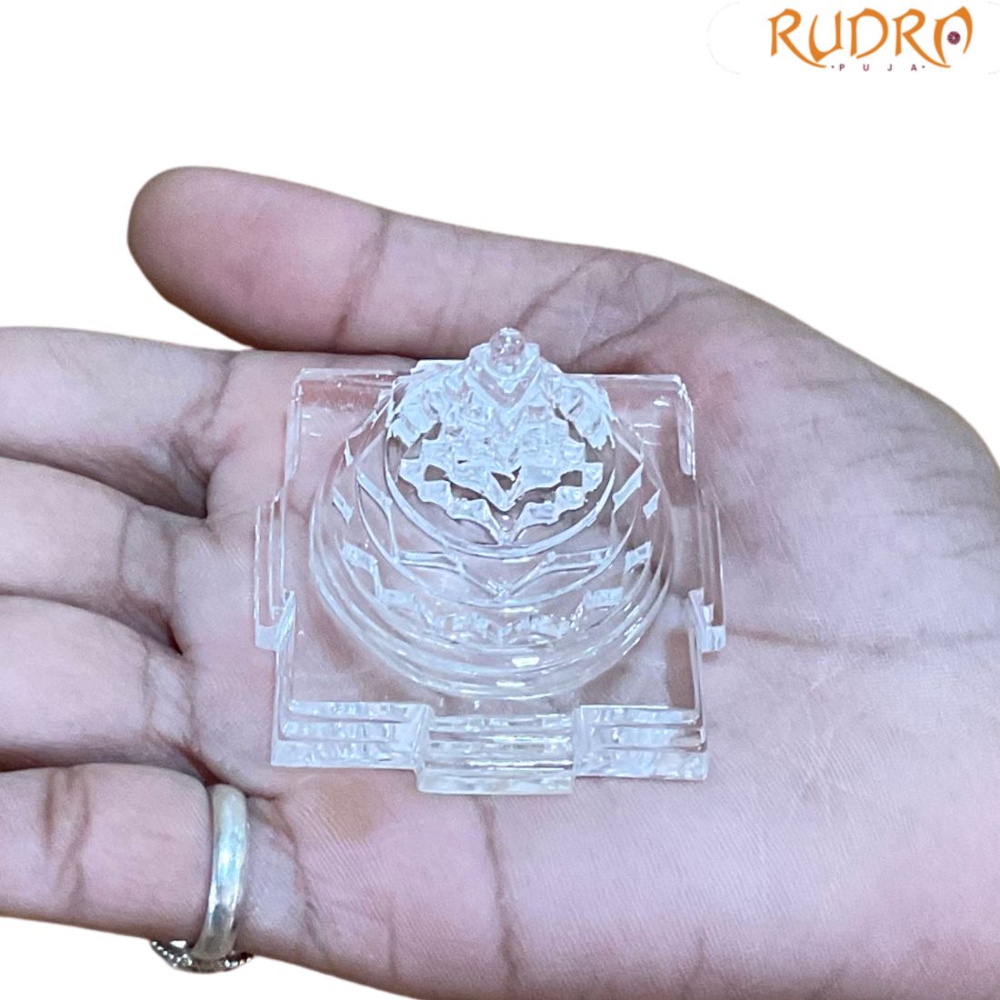 Sphatik Shree Yantra - 2 Inches - (90 Grams)