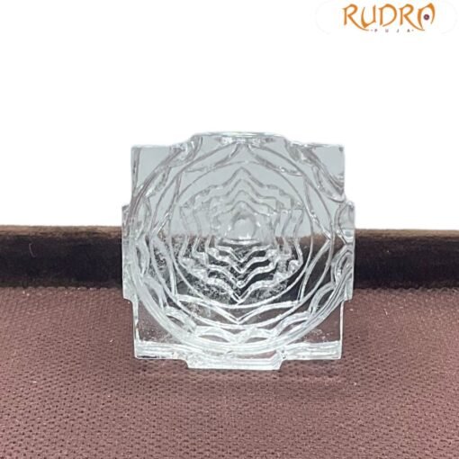 Sphatik Shree Yantra - 2.50 Inches - (155 Grams)