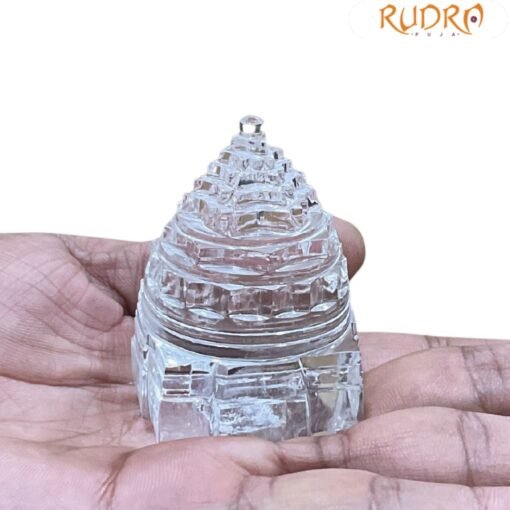 Sphatik Shree Yantra - 2.50 Inches - (155 Grams)