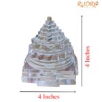 Sphatik Shree Yantra - 4 By 4 Inches - (1048 Grams)