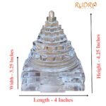 Sphatik Shree Yantra - 4.25 Inches - (1062 Grams)