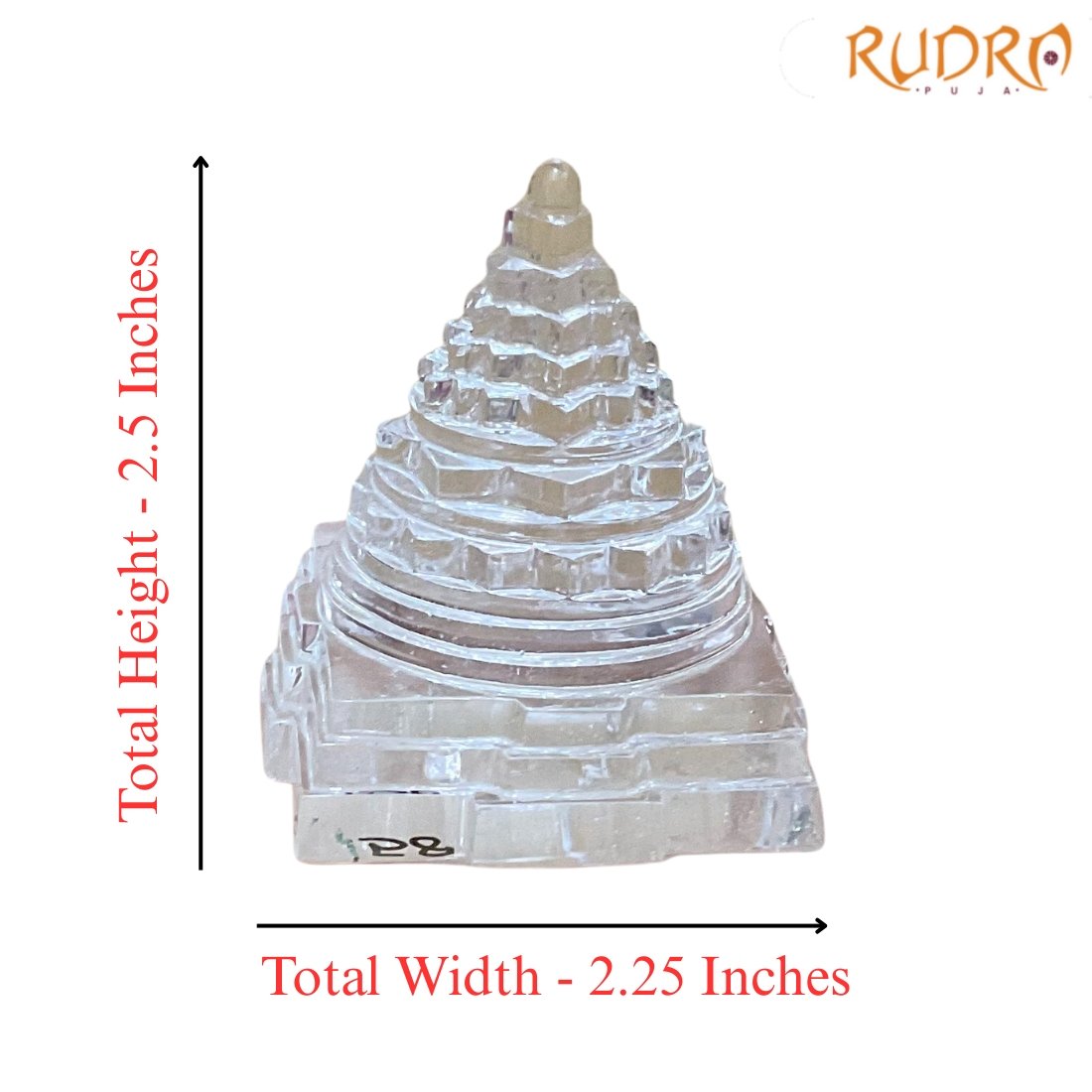 Sphatik Shree Yantra Certified - 2.50 Inches (158 Grams) 2 Sphatik Shree Yantra Certified - 2.50 Inches (158 Grams)