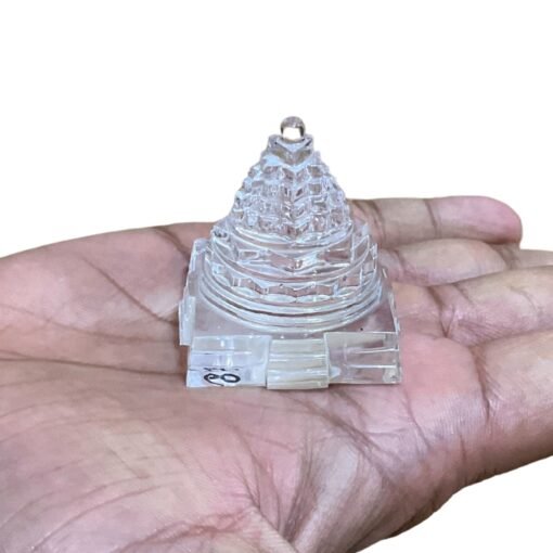 Sphatik Shree Yantra स्फटिक श्रीयंत्र - 1.75 Inches (72 Grams)