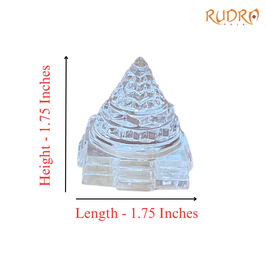 Sphatik Shree Yantra स्फटिक श्रीयंत्र - 1.75 Inches (80 Grams )