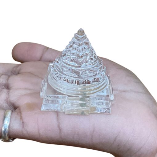 Sphatik Shree Yantra स्फटिक श्रीयंत्र - 2 Inches (78 Grams )