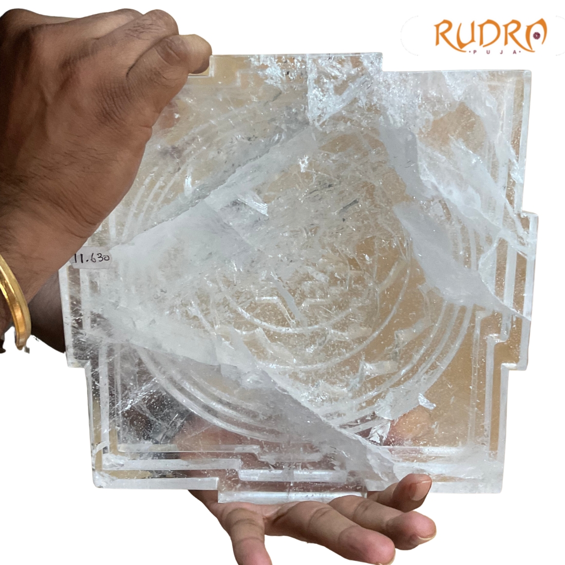 Sphatik Shree Yantra स्फटिक श्रीयंत्र 9 by 9 Inches 11 kg 630 Grams