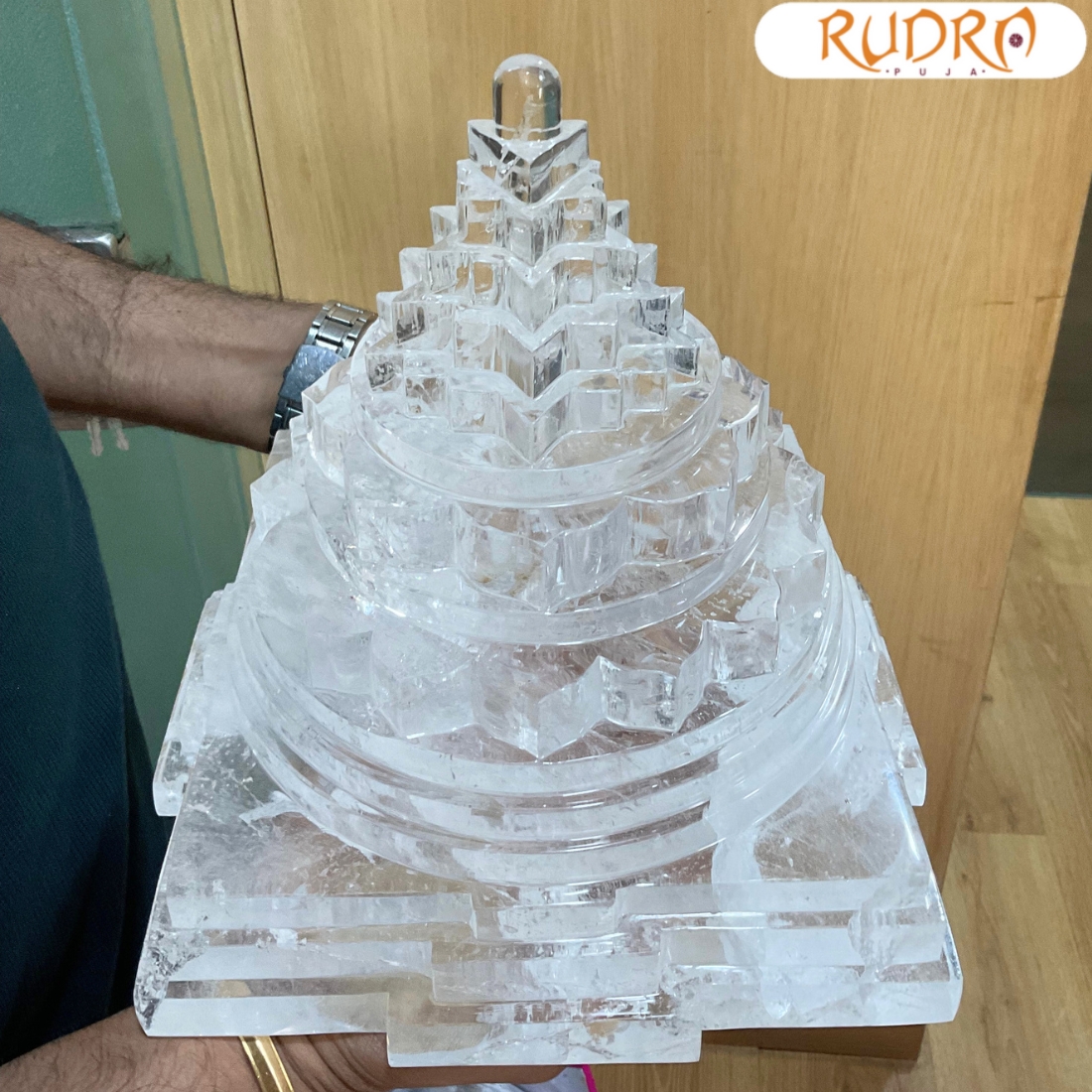 Sphatik Shree Yantra / स्फटिक श्रीयंत्र 9 by 9 Inches 11 kg 640 Grams