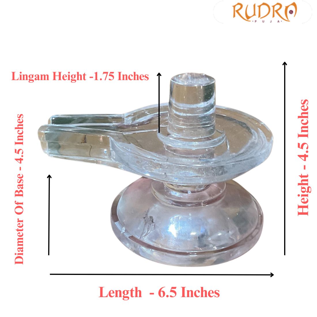 Chandramouleshwar Sphatik Shivling - 4.5 Inches - ( 1448 Grams)