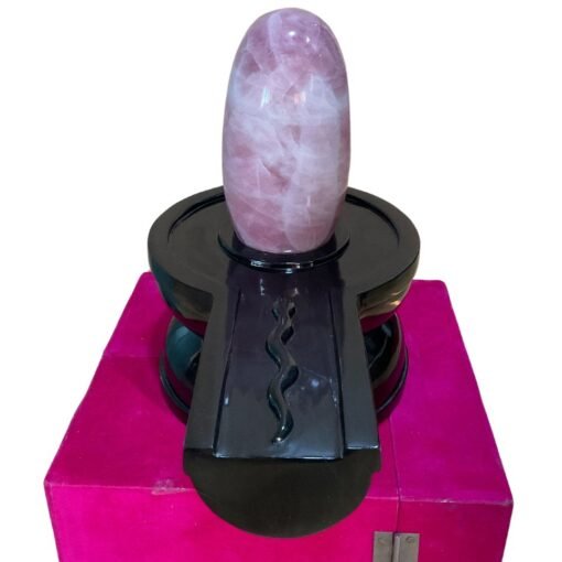 Rose Quartz Lingam With Black Jade Base