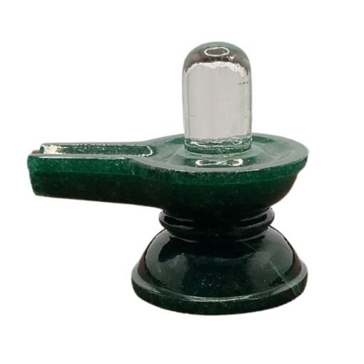 Sphatik Lingam With Green Jade Base 2.75 Inches - 161 Grams