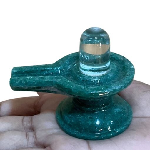 Sphatik Lingam With Green Jade Base 117 Gm