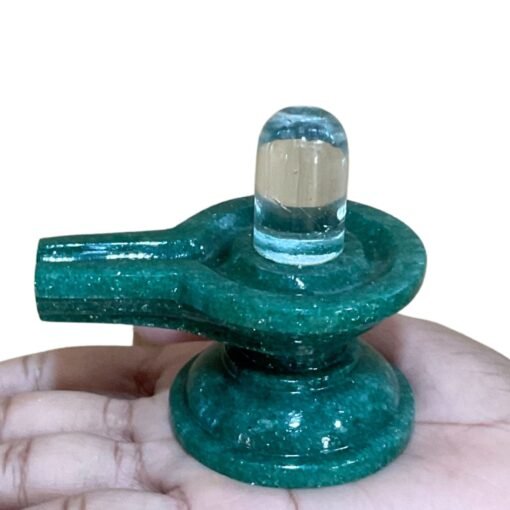 Sphatik Lingam With Green Jade Base 184 Gm