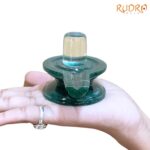 Sphatik Lingam With Green Jade Base - (188 Grams) - 2 Inches
