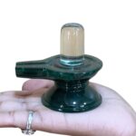 Sphatik Lingam With Green Jade Base - ( 2.5 Inches ) - 192 Gram
