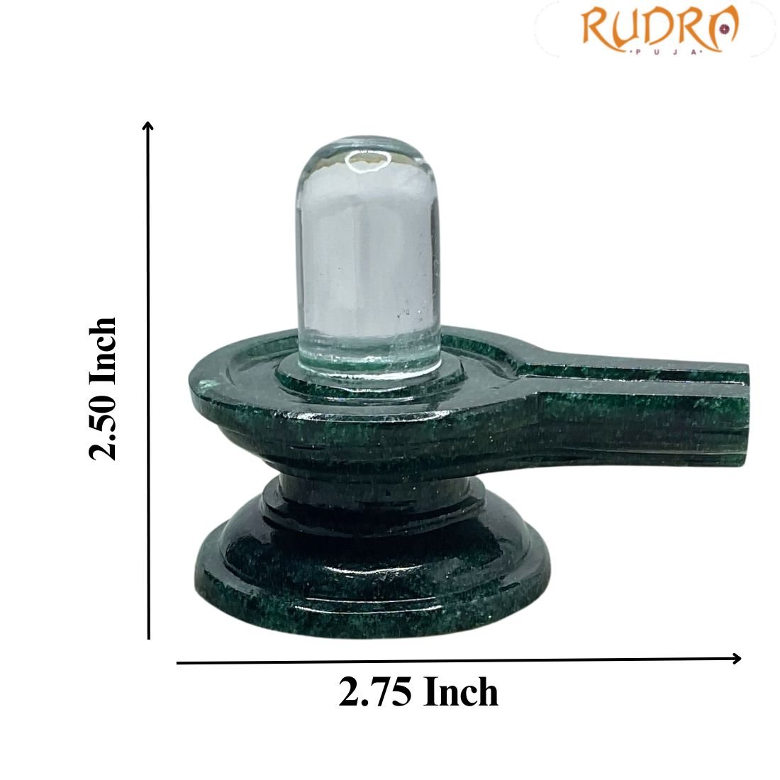 Sphatik Lingam With Green Jade Base - ( 2.50 Inches ) - 122 Gram 3 Sphatik Lingam With Green Jade Base - ( 2.50 Inches ) - 122 Gram