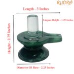 Sphatik Lingam With Green Jade Base - ( 2.75 Inches ) - (186 Grams)