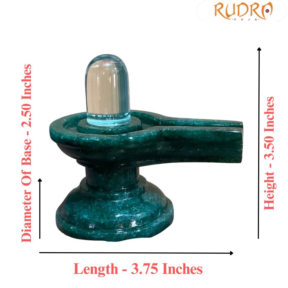 Sphatik Lingam With Green Jade Base -293 gm
